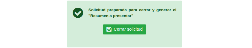 cerrar solicitud